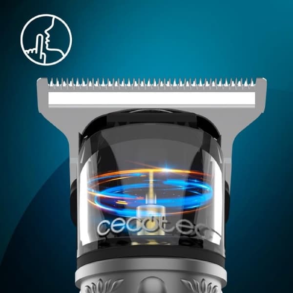 Cecotec Hair and beard trimmer with sharp blade, quiet motor, and LCD display.