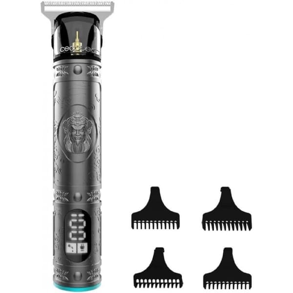 Cecotec Hair and beard trimmer with sharp blade, quiet motor, and LCD display.