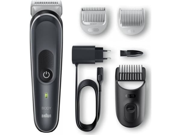 Braun BodyGroomer BG5340, Våt och torr, AC/Batteri, Svart, Silver