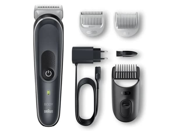 Braun BodyGroomer BG5340, Våt och torr, AC/Batteri, Svart, Silver