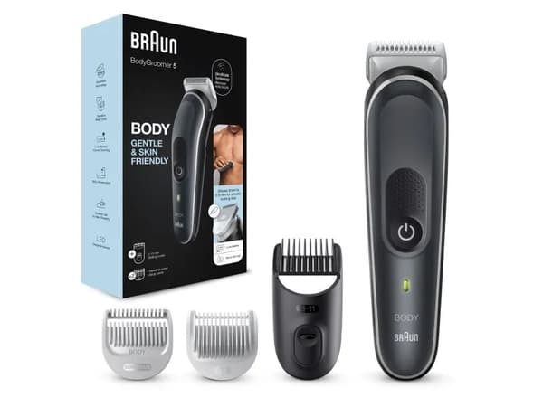 Braun BodyGroomer BG5340, Våt och torr, AC/Batteri, Svart, Silver