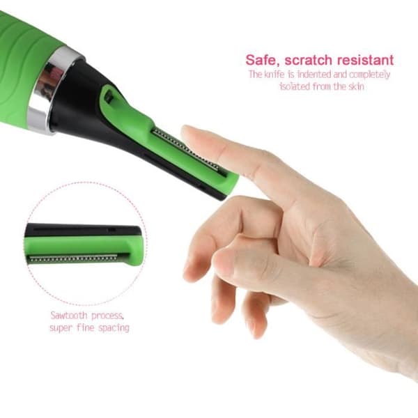 J-AA näs- och örontrimmer - Nose Hair Remover med LED-lampa - Elektrisk rakapparat för män och kvinnor - Grön