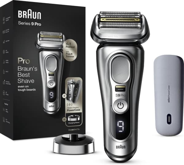 Braun Series 9 Pro 9427s Silver, Barbermaskin, Våt og tørr