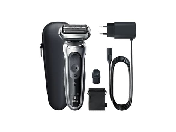 Braun Series 7 71-S1000s, Barberingsmaskin, Sølv, AutoSense, 360° Adaptive system, Knapper, LED, Batteri