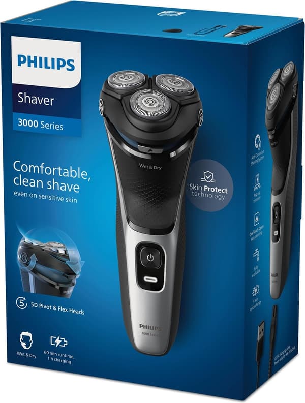 Philips Shaver Series 3000 - S3143/00 - Shaver til mænd - Sølv