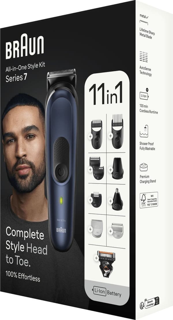 Braun Series 7 MGK7450 - Multigroomer - 11-i-1 hårklippare