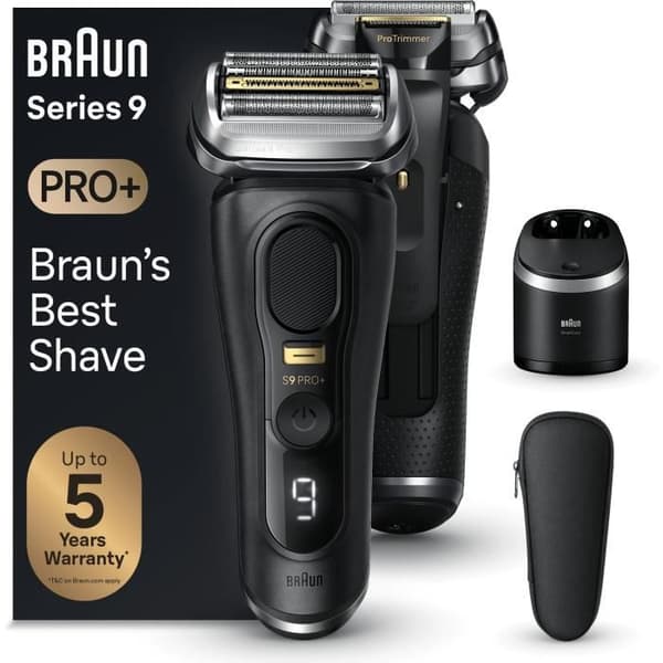 BRAUN elektrisk rakapparat - Series 9 PRO+ 9560cc - 5 rakelement, integrerad precisionstrimmer, SmartCare Station, vattentät