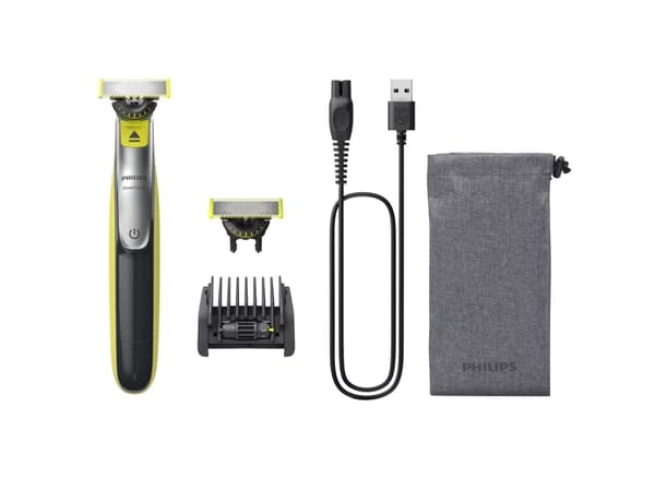 Philips OneBlade 360 QP2734/31 Ansikt, Barberingsmaskin, Grå, Limefarget, Contour-following technology, Dual protection system, 360 Blade, QP210, QP2