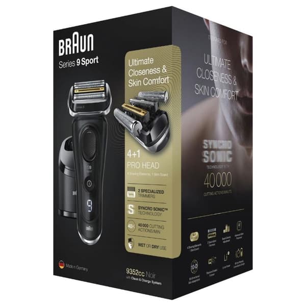 Braun 9352cc Series 9 System Sport elektrisk rakapparat för män