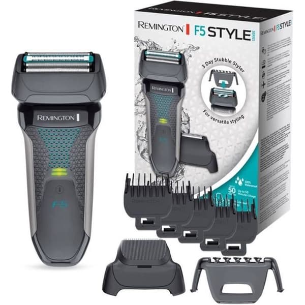 Remington F5000 elektrisk rakapparat - Style Series Foils - Vattentät - 6 höjd trimmerhuvud - 1 3-dagars skäggkam