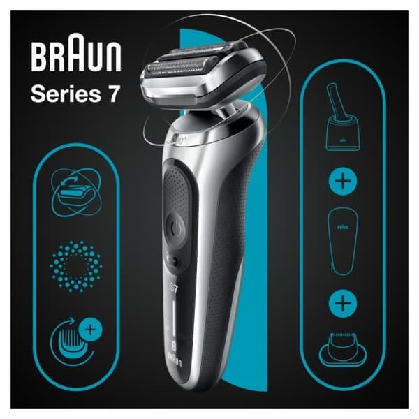 Braun Series 7 71-S7200cc elektrisk rakapparat - med precisionstrimmer och SmartCare Center - Silver