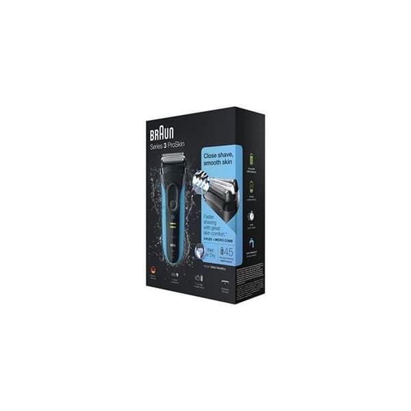 BRAUN Serie3 3045wd sladdlös rakapparat - Herr - Blå - Tvättbart huvud - 45 min batteritid