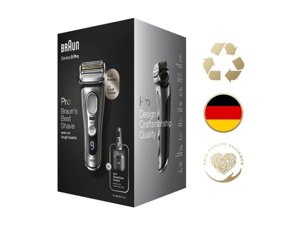Braun Series 9 Pro 9465cc, Barberingsmaskin, Sort, Sølv, Batteri, Lithium-Ion (Li-Ion), 60 min, 5 min