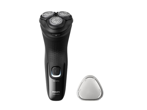 Philips Shaver 3000X Series X3001/00 Elektrisk rakapparat för våt- och torrakning, Roterande rakhuvud, Svart, PowerCut blade system, SH30, 2 År, Batt
