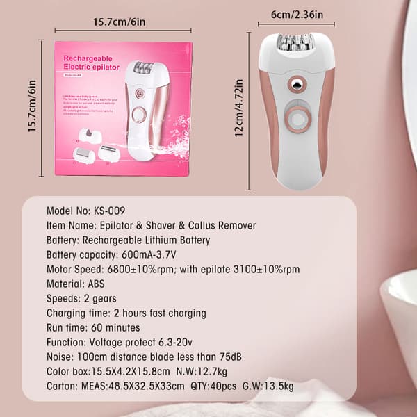 INF Dame 3-i-1 elektrisk shaver KS-009