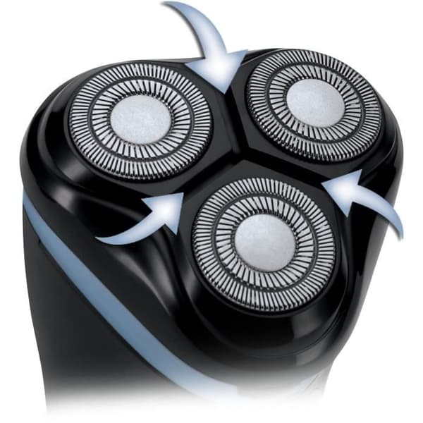 Sladdlös roterande rakapparat - REMINGTON - R1000 - 3 Dual Track-blad - Infällbar trimmer - Batteritid 30 min - LED