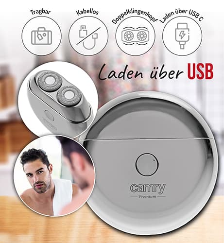 CR 2938 2-pään matkaparranajokone USB:llä