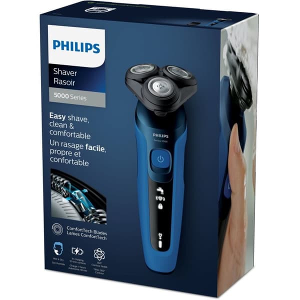 Philips S5466/17 Shaver Series 5000 Wet & Torr elektrisk rakapparat Svart/Blå