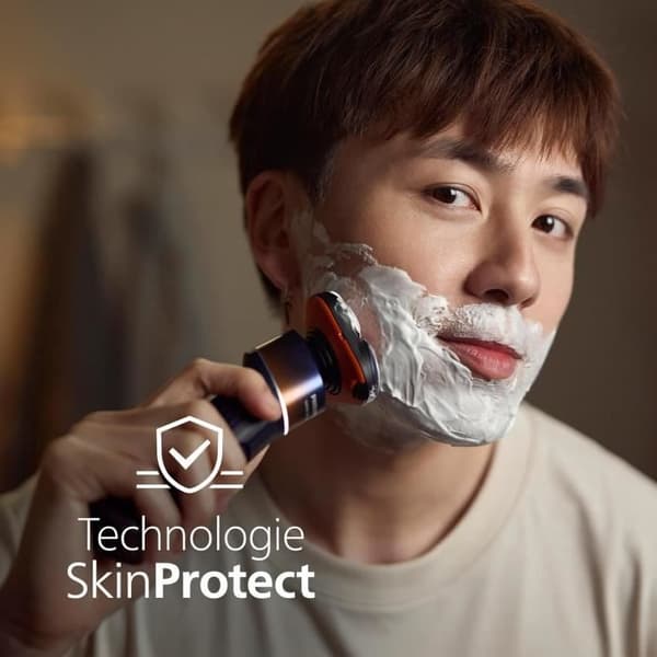 Philips 5000X Series elektrisk rakapparat med SkinProtect-teknologi, flexibel huvud 360°, snabb laddning, skyddslock, orange