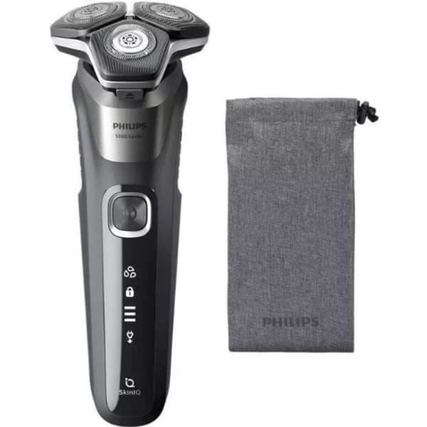 PHILIPS - 3-huvud rakapparat - Litiumjonbatteri - Series 5000 - autonomi 60 min - kolgrå - S5887.10