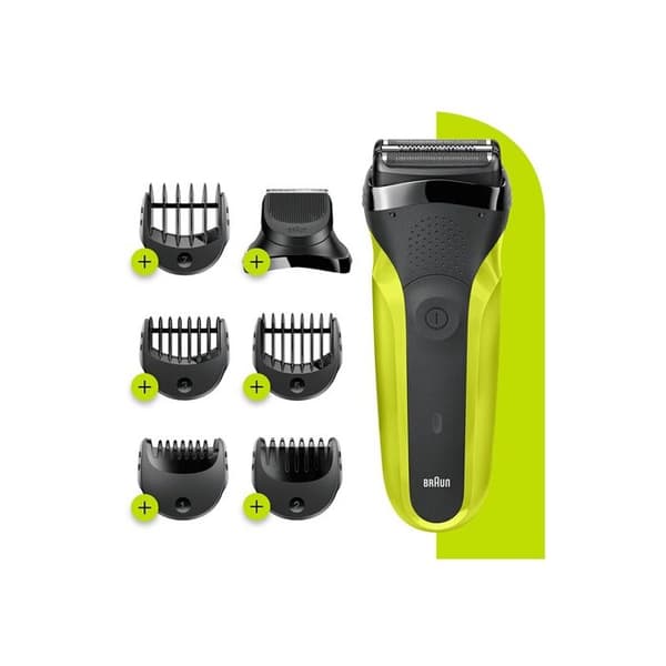 Elektrisk rakapparat - BRAUN - 300BT Gul - Sladdlös - Uppladdningsbart batteri - Heads x 6
