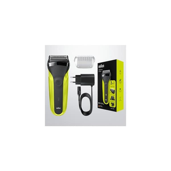 Elektrisk rakapparat - BRAUN - 300BT Gul - Sladdlös - Uppladdningsbart batteri - Heads x 6