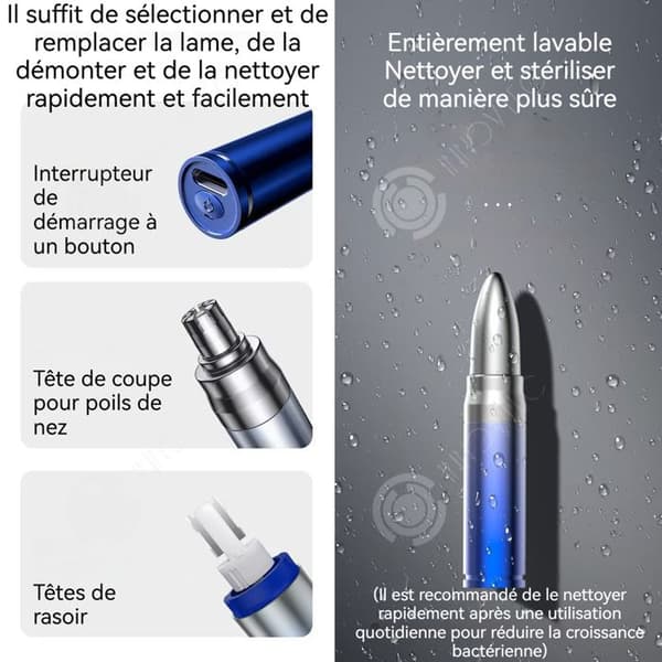 INN Tondeuse näsa 100mAh professionell nästrimmer lätt och portabel blå gradient låda som lätt kan demonteras för rengöring