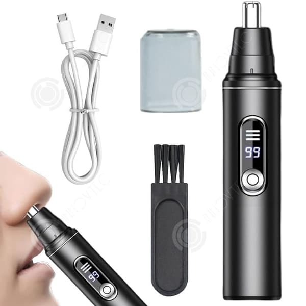 INN Näs- och örontrimmer för män LED-skärm USB-laddning med rena borstar och dammskydd hygienbox n