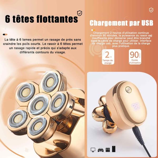 INN Rakapparat 5w 100-240v IPX6 3+5+7mm Limit Comb Multifunktion Smart elektrisk rakapparat Vattentät hårklippare för män