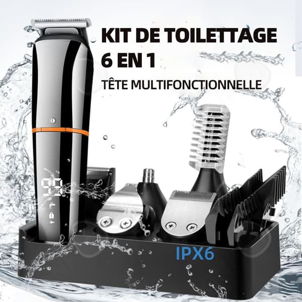 C Elektrisk rakapparat 16x3,9x3 cm Gällande män 3D flytande uppladdningsbar 6 i 1 skäggtrimmer Näsrengöringsborste