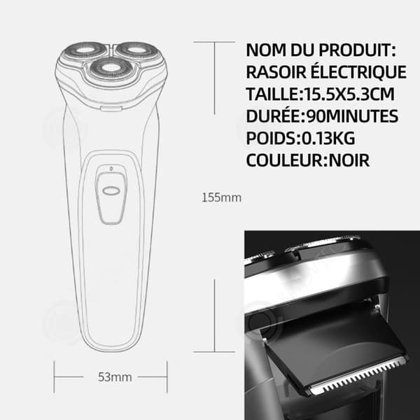 INN elektrisk rakapparat 15,5x5,3cm 90min våt &amp; torr elektrisk rakapparat för män med hudskyddsteknik elektrisk rakapparat för h