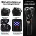 Miniatyrbild 3 av 4: INN 3 Blade Rotary Shaver 3w USB 500-800mAh LCD Digital Display Dubbelring Flytande Head Tvättbar Helkroppsrakapparat