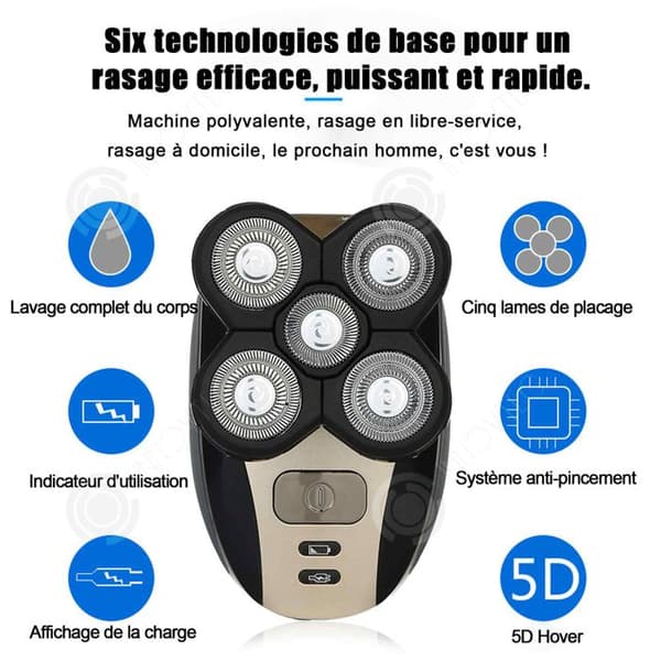 INN Rakapparat 5w USB 500-800mAh 36dB Fem-i-ett grooming Set Artifact Bald Washable Multifunktionell elektrisk rakapparat för bar