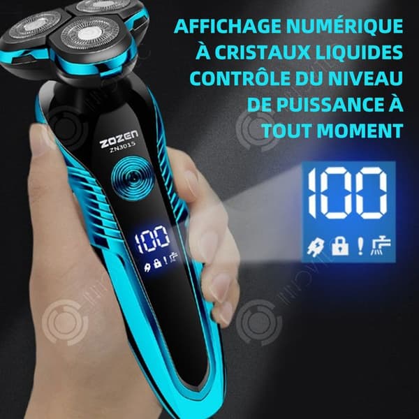 INN Roterande rakapparat 3 blad 5w 5v USB multifunktionell intelligent digital skärm Elektrisk rakapparat 3D Helkroppstvättbar