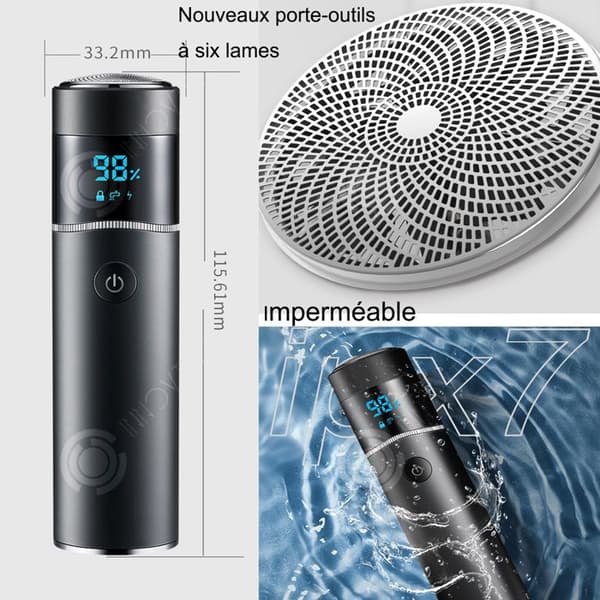 INN Rakapparat 2w 2000mAh LED digital display snabbladdning 8D powerbank rund elektrisk rakapparat bärbar elektrisk rakapparat