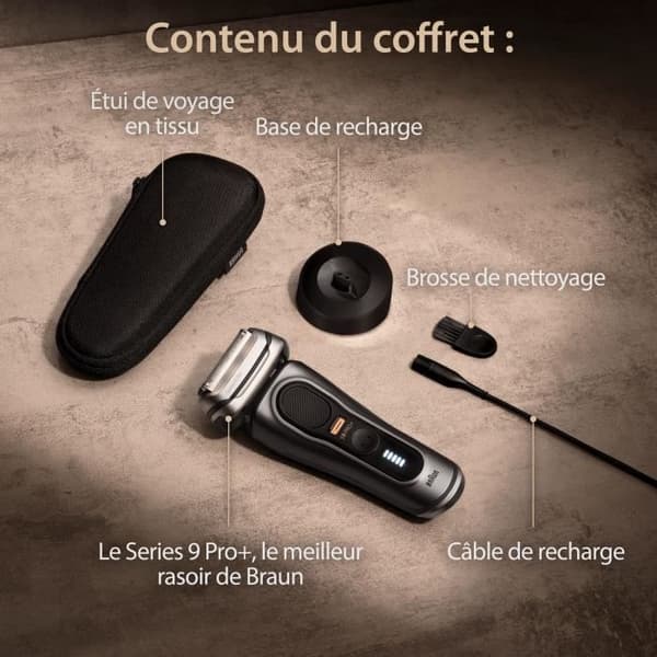 BRAUN elektrisk rakapparat - Series 9 PRO+ 9515s - 5 rakelement, integrerad precisionstrimmer, laddningsbas, vattentät