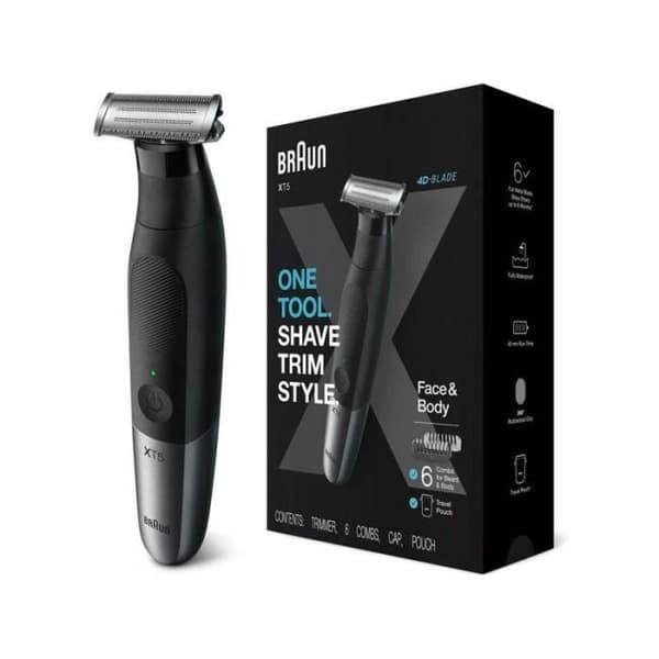 Folierakapparat - Braun - XT5200 - 4D-Blade - Tvättbart huvud - Batteritid 6 månader