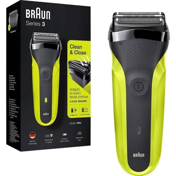 Braun 300s elektrisk folierakapparat - Series 3 svart och grön