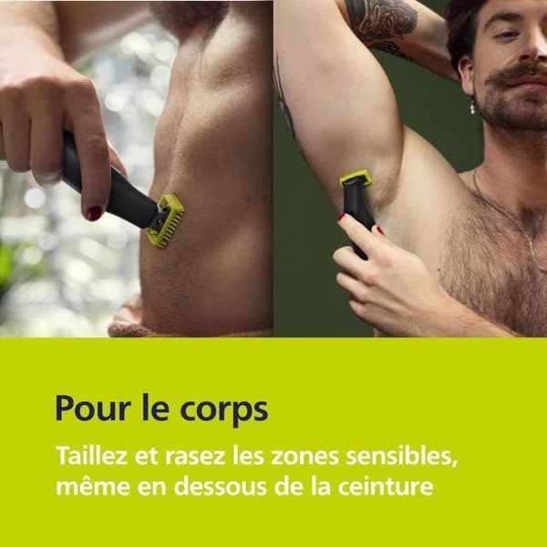 Philips OneBlade Pro 360 Autentisk Ansikte+Kropp - Elektrisk skäggtrimmer, rakapparat och kroppstrimmer med innovativt 360-blad.