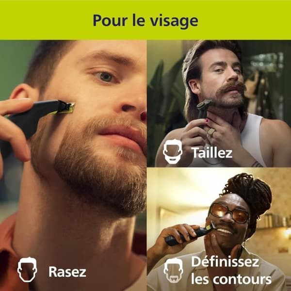 Philips OneBlade Pro 360 Autentisk Ansikte+Kropp - Elektrisk skäggtrimmer, rakapparat och kroppstrimmer med innovativt 360-blad.