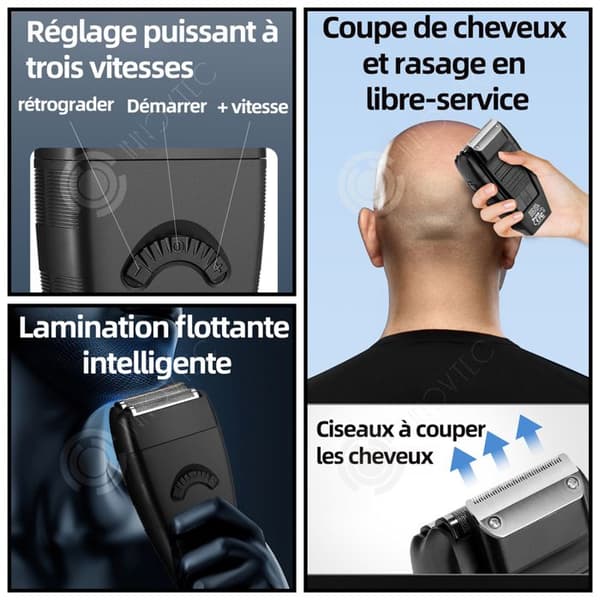 INN elektrisk rakapparat 2 i 1 600 mah USB IPX6 vattentät LCD-skärm 3 hastighetsinställningar Elektrisk rakhyvel män Bald head shaver män