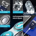 Miniatyrbild 2 av 4: INN Elektrisk rakapparat 500mAh kompakt och bärbar uppladdningsbar rakapparat för män med LED-ljuseffekt 2 justerbara hastigheter