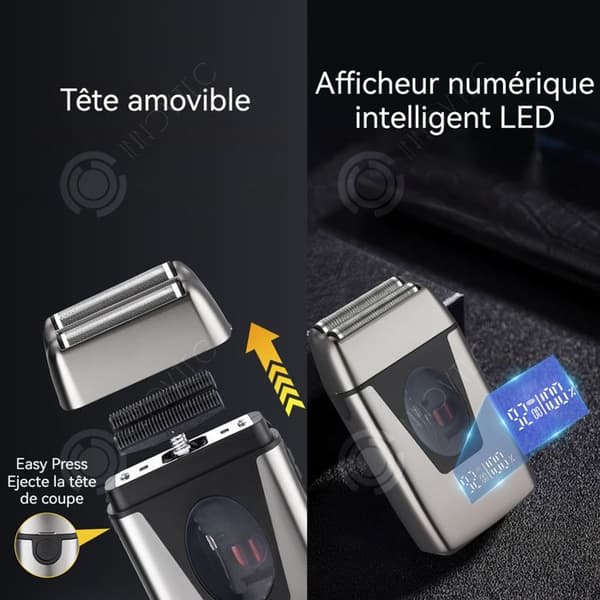 INN Elektrisk rakapparat 2000mAh 120 minuter 5W uppladdningsbar rakapparat för män med LCD-skärm multifunktionell skägg- och näshårstrimmer