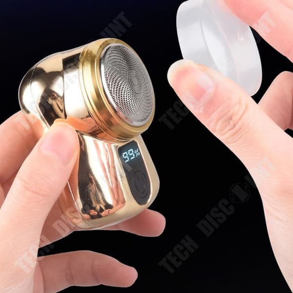 TD® Mini Vattentät Rakapparat Kompakt Bärbar Laddningsbar El Rakapparat Bil Digital Display Razor Guld