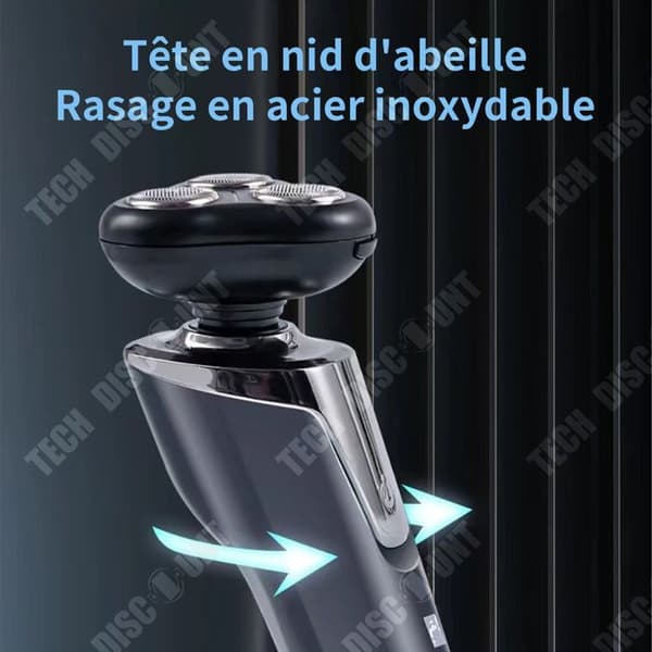 TD 1 stycke grå elektrisk rakapparat Seiko Tri-Blade Razor Uppladdningsbar elektrisk rakapparat för män Skäggtrimmer med hög precision