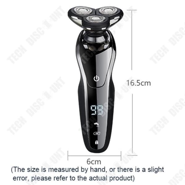 TD® DL-9211 Ny elektrisk rakapparat Vattentät roterande rakapparat med tre blad