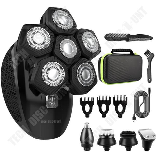 TD® vattentät elektrisk rakapparat Multifunktion magnetiskt sughuvud rakhyvel 5 i 1 rakkit för män Present