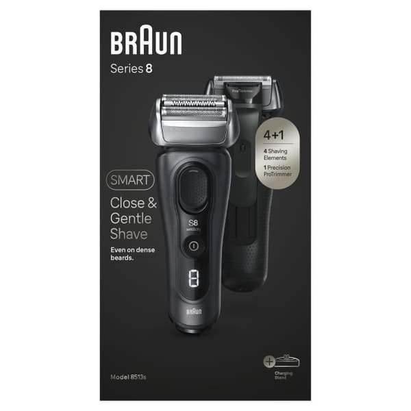 Rakapparat - BRAUN - SERIES 8 8513s - 4 rakelement - Wet&amp;Dry - 60 min - Svart