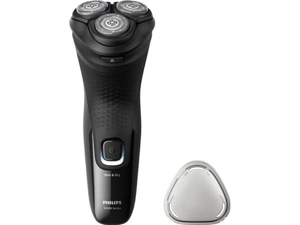 Philips Shaver 3000X Series X3001/00 Elektrisk rakapparat för våt- och torrakning, Roterande rakhuvud, Svart, PowerCut blade system, SH30, 2 År, Batt