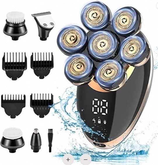 Miesten pääparranajokoneet, ElectriBrite Upgrade 5-in-1 Kalju parranajokone johdoton LED Miesten sähköparranajokone
